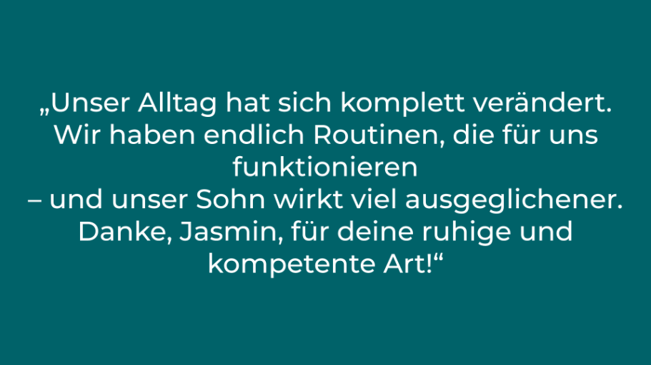 Eltern von Theo, 4 Jahre. Zitat über den Wandel des Alltags und die positive Wirkung auf das Familienleben.